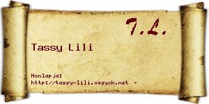 Tassy Lili névjegykártya